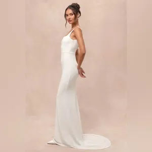 NEW LULUS Regal Classic White Sleeveless Twist-Back Maxi Dress SZ SMALL thumbnail 6
