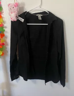H&M Black Button-Up thumbnail 1