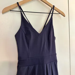 Halara | Navy Blue V Neck Double Strap Wide Leg Jumpsuit‎ with Pockets, Size XS thumbnail 5