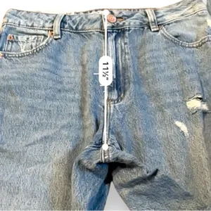 Garage Denim Droite 90s Straight Leg Light Wash Distressed‎ Raw Hem Jeans Sz 27 thumbnail 10