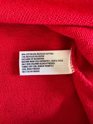 All in Motion Red "Athletic Court Club" Cropped Crewneck Sweatshirt Sz Medium thumbnail 7