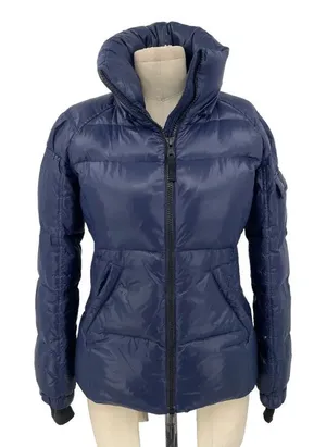 S13 Quilted Down Short‎ Puffer Jacket Navy Blue Size XS thumbnail 1