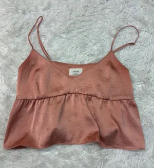 Wilfred Rust Pink Satin Peplum Cami Top thumbnail 1
