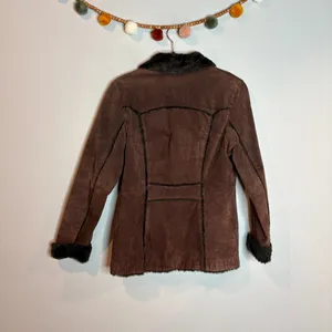 Vintage brown suede leather Penny Lane style coat thumbnail 5