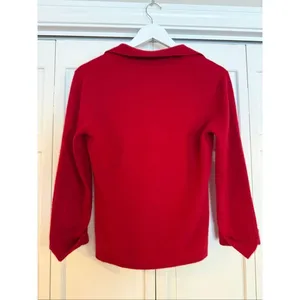 Collection fifty nine 100% cashmere red collared sweater small thumbnail 4