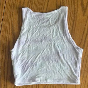 White And Purple American Eagle Ribbed Crop Top thumbnail 6
