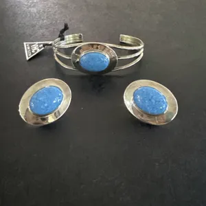 Vtg VHC Sterling Silver Van Horne Collection Cuff Bracelet Earring‎ Set Lot thumbnail 2