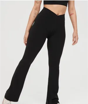 High waisted Crossover Flare Leggings thumbnail 1