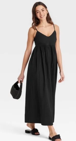 NWT Seersucker Black Spaghetti thumbnail 1