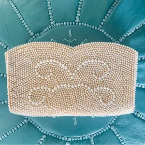 Vintage Faux Pearl Beaded Clutch thumbnail 2