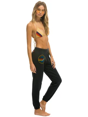 Aviator Nation Venice Sweatpants Charcoal Grey Rainbow Logo Size XS thumbnail 3