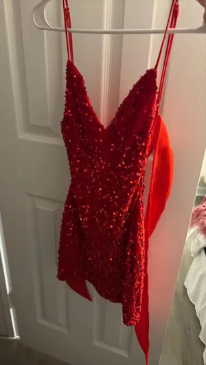 Lucy in the Sky Red Mini Sequin Dress thumbnail 3