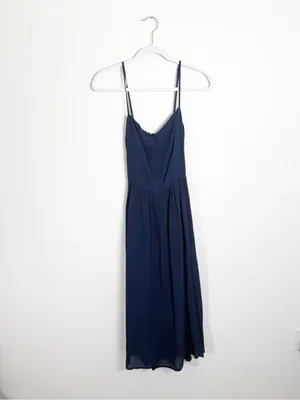 Reformation Rosehip Midi Dress Navy Blue Size 6 thumbnail 2