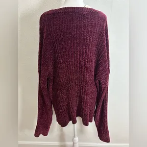 Time and Tru women Burgundy Crew Neck Sweater Size XXXL . thumbnail 2