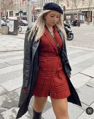ZARA Red Houndstooth Jumpsuit Dress thumbnail 4