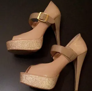 Steve Madden Nude and sparkly platform heels! thumbnail 2