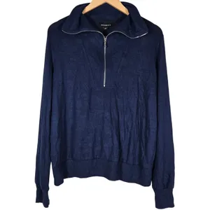 Fortune + Ivy Womens Navy Blue Quarter Zip Pullover Sweater‎ XL 1725T57 thumbnail 2