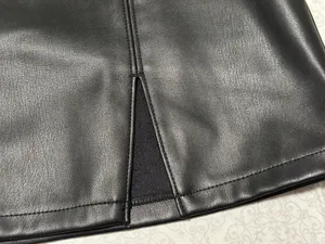 Hollister a-line faux leather mini skirt in black thumbnail 6