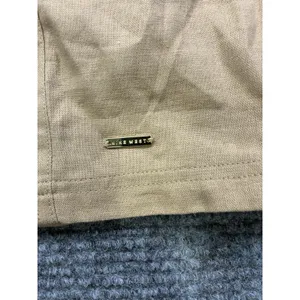 Nine West Women's Linen Blend Cropped Utility Shirt‎ Short Sleeves Khaki Size XS thumbnail 7