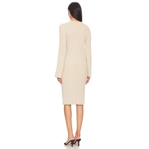 Hatch Lydia Sweater Dress Women 4 Pink Rib Knit Bump Friendly Feminine Maternity thumbnail 5
