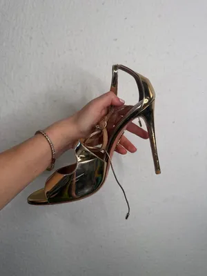 Aquazzura Metallic Gold Strappy High Heel 39 thumbnail 6