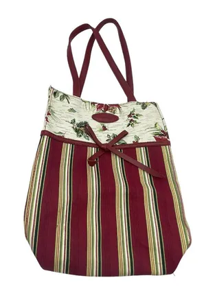 Longaberger #23540 Holiday Gift Bag Holiday Stripe Holiday Botanical Tote thumbnail 1