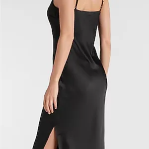 Express satin black cowl neck whimsy goth midi dress medium thumbnail 3