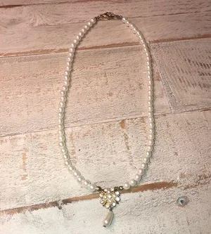 Faux Pear Diamond Necklace thumbnail 1