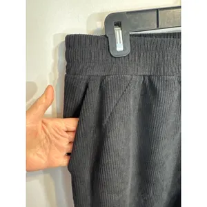 Halara Black Corduroy Wide Leg Pants XL Petite Elastic‎ Waist Pockets thumbnail 4