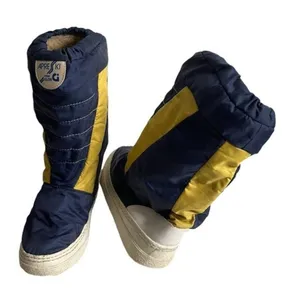 APRES SKI Blue Yellow Nylon Rubber Boots Moon Boots thumbnail 7