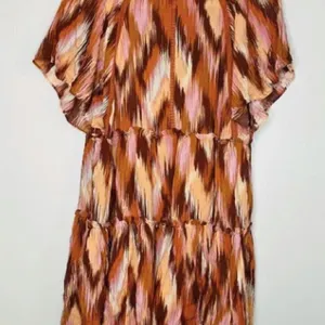 VICI Mini Dress Boho Burnt Orange Ikat Design‎ Flowy Short Sleeve thumbnail 2