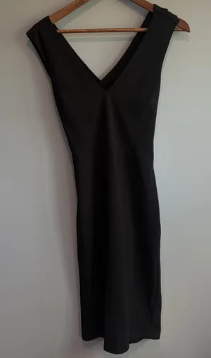 NWT Lulus Criss Cross Back Black Mini Dress Women's Size Medium thumbnail 1