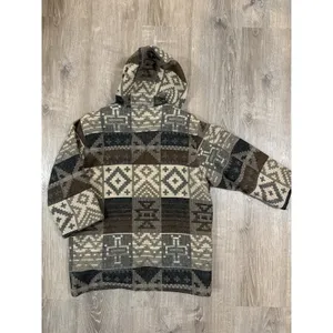 Woolrich Womens Sz L Aztec Southwestern Hooded Coat Jacket Full Zip Wool Blend thumbnail 2