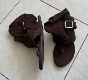 Steve Madden brown suede ankle bootie/sandal combo  thumbnail 1