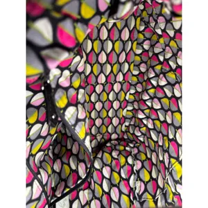 Vera Bradley Black Quilted Microfiber Tote‎ Bag Patent Trim Colorful Leaf Lining thumbnail 5