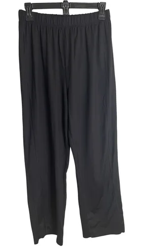 L.L. Bean Women’s Black Elastic-Waist Wide Leg Track Pants Size Medium thumbnail 1