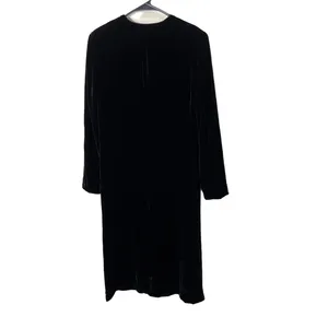 Worth Vintage 90s‎ Black Long Midi Velvet OpenFront Duster Jacket Size 6 thumbnail 8