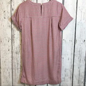 Madewell Gingham shift red white checkered picnic retro dress pockets size xs thumbnail 3