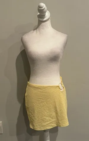 White Fox Yellow & White Ring Mini Skirt thumbnail 1
