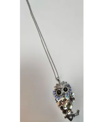 Black eyed own silver long necklace rhinestones and colorful! thumbnail 11