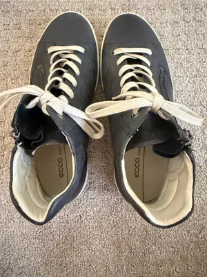 ECCO Navy Blue Soft 7 Leather High Top Side-Zip Fashion Sneakers Size 39 / 8.5 thumbnail 7