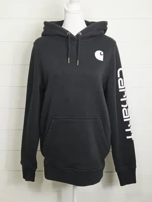 Carhartt Black Logo Pullover Hoodie Size S thumbnail 1
