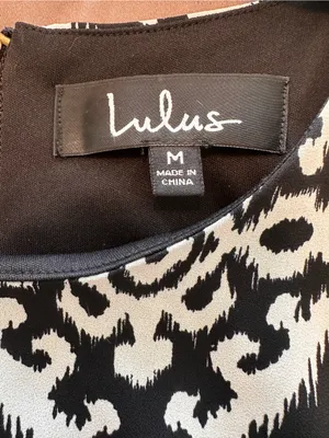 Lulu's Black and White Geometric Shift Dress thumbnail 3