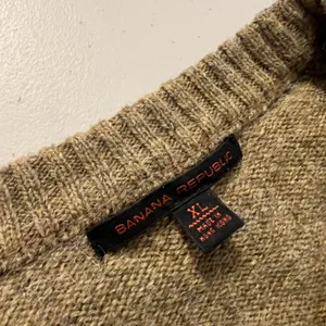 Banana Republic Tan Unisex Lambswool Alpaca Knit Elbow Patch Sweater Size XL thumbnail 6