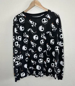 Disney The Nightmare Before Christmas Black Long Sleeve Top 2X Jack Skellington thumbnail 2