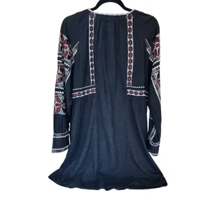 Free People All My Life Embroidered Mini Tunic Black Dress V Neck‎ Size M Boho thumbnail 5
