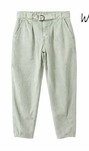 Free People We The Free Paloma Slouchy Belted Pants Size 25 Sage Green High Rise thumbnail 1