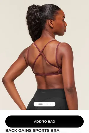 Gymshark burgundy brown backless sports bra and short set thumbnail 3
