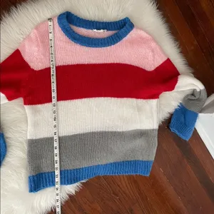 Prómesa Red Pink Stripe Sweater by Blue White Size s/m thumbnail 5