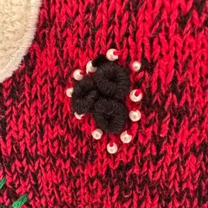 Vintage Red Christmas Sweater Vest Snowmen Reindeer Plaid Knit Size M Festive thumbnail 4